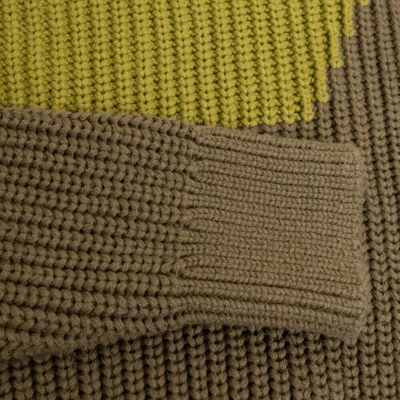 COS Two-Tone Knitted Jumper Wool Blend Chunky Sweater Green - Picture 6 of 13